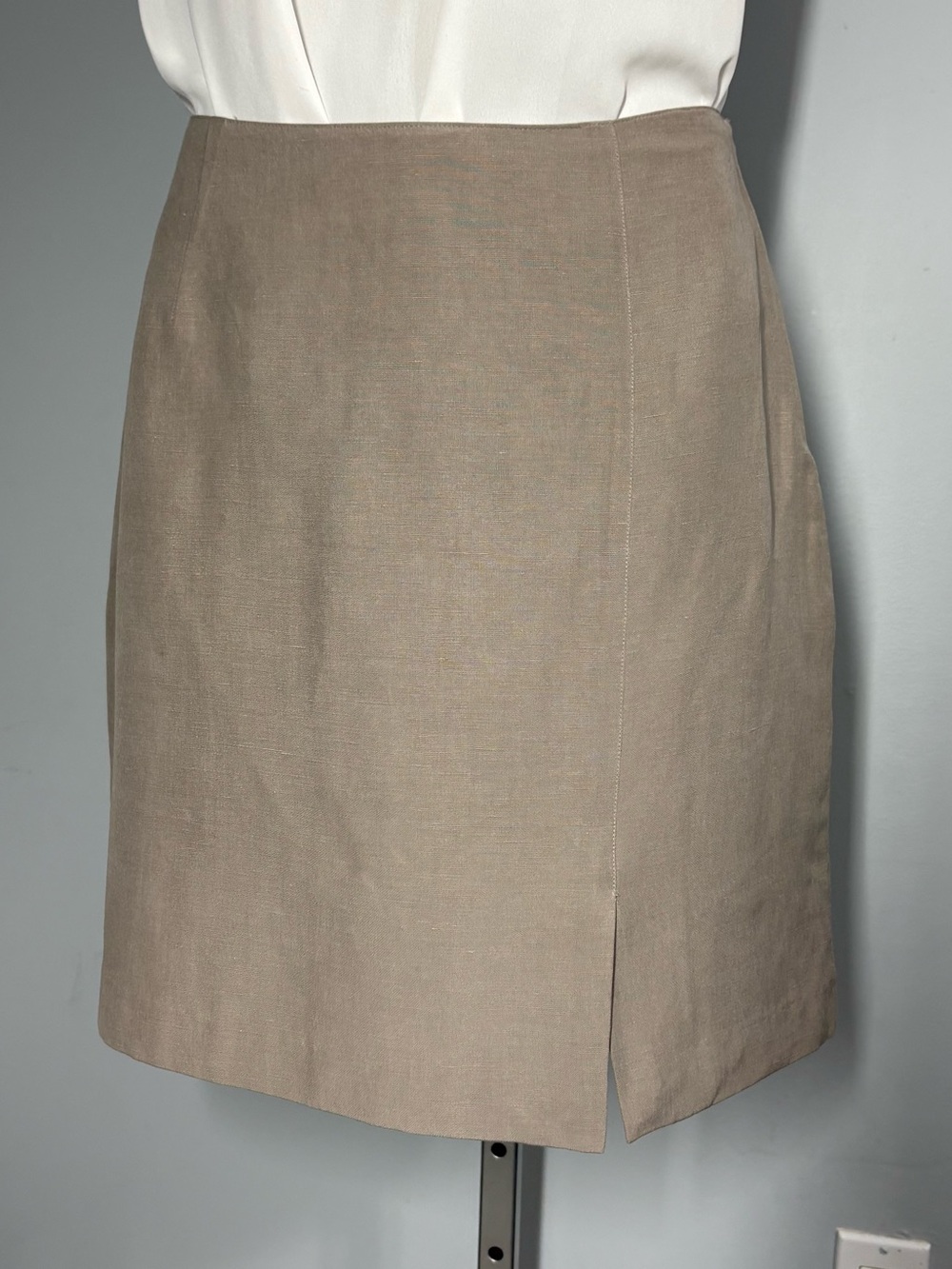 Taylor Taupe Straight Mini Skirt